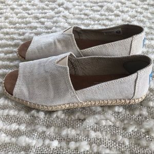 Toms Women's Natural Canvas Open-Toe Espadrilles